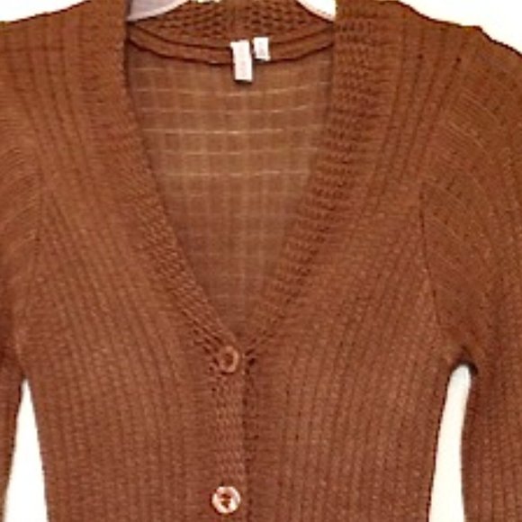 MADISON-Pleated Crochet Maxi Cardigan Sweater - Picture 3 of 10